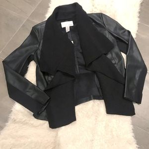 BAR III Womens Faux Leather Jacket